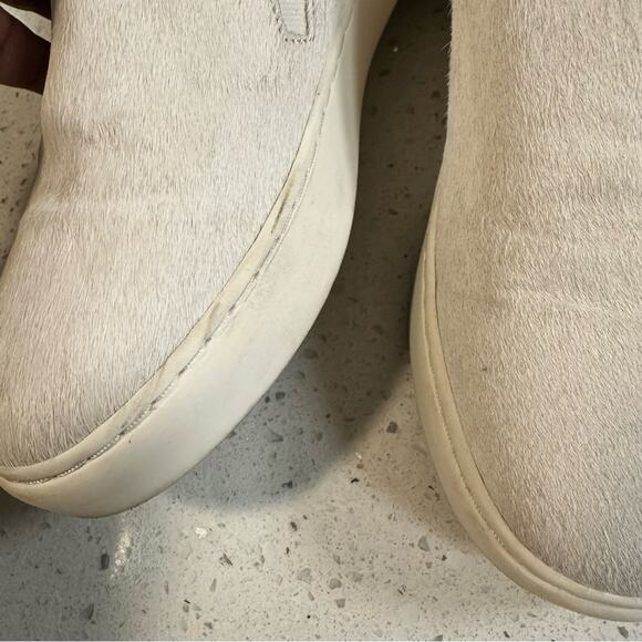 Free People Calf Hair Slip On Sneakers Leather Black White Size 9 - Picture 9 of 11